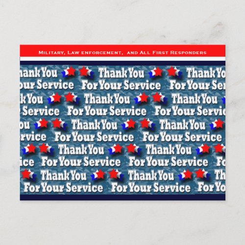 Thank You for Your Service Postcard