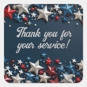Thank you for your service square sticker
