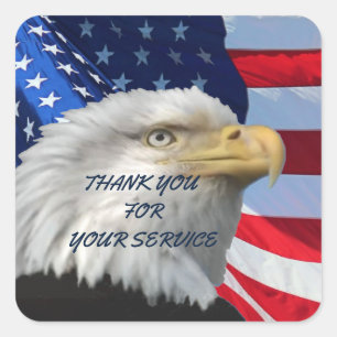 THANK YOU FOR YOUR SERVICE SQUARE STICKER