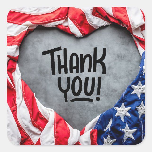 Thank you for Your Service!  Square Sticker (Front)