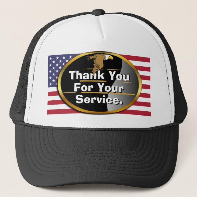Thank You For Your Service Trucker Hat! Hat (Front)