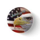 Thank You For Your Service USA Eagle Pin Button