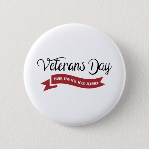 Thank you for your Service Veteran Button