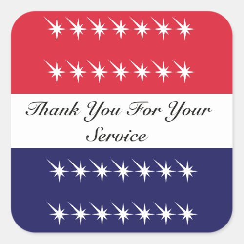 Thank You For Your Service  Veteran Day  Square Sticker