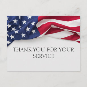 THANK YOU for your service Veteran Flag Postcard