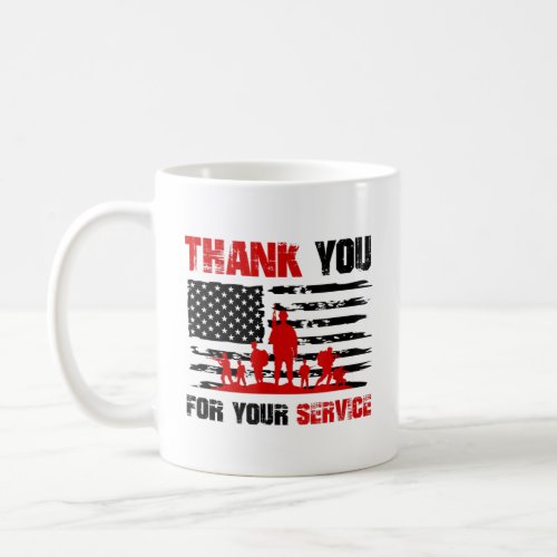 Thank You For Your Service Veteran US Flag Coffee Mug