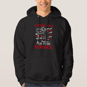 Thank You For Your Service Veteran US Flag Veteran Hoodie
