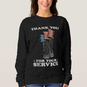 Thank You For Your Service Veteran US Flag Veteran Sweatshirt