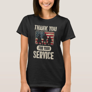 Thank You For Your Service Veteran US Flag Veteran T-Shirt