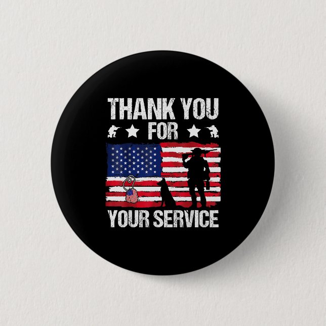Thank You For Your Service Veterans Belgian Malino Button (Front)