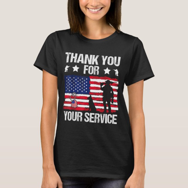 Thank You For Your Service Veterans Belgian Malino T-Shirt (Front)