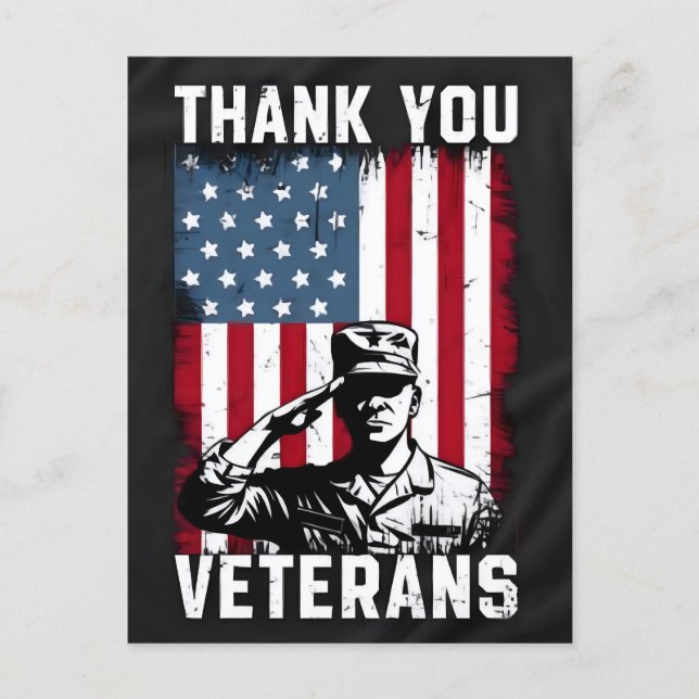 Thank You for Your Service: Veterans Day 2025  Holiday Postcard (Front)