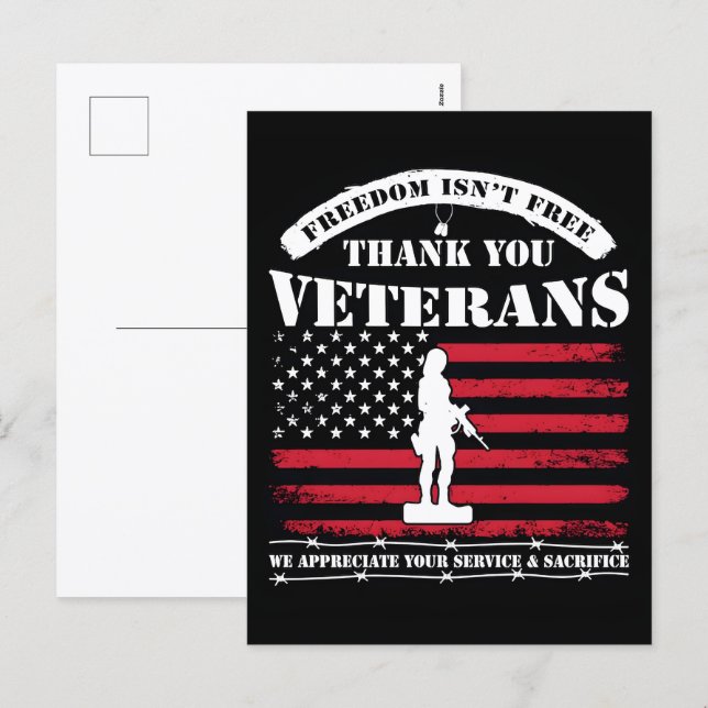 Thank You for Your Service: Veterans Day 2025  Holiday Postcard (Front/Back)