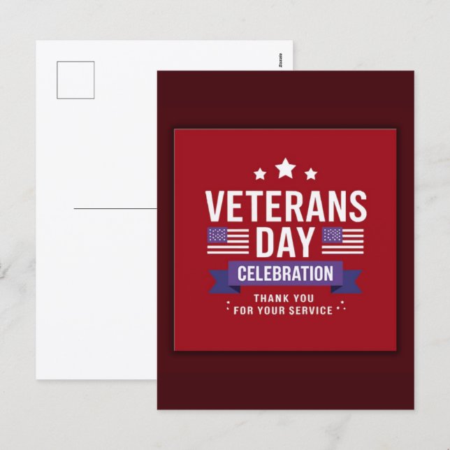 Thank You for Your Service: Veterans Day 2025  Holiday Postcard (Front/Back)