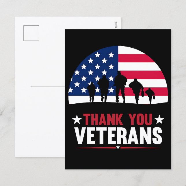 Thank You for Your Service: Veterans Day 2025  Holiday Postcard (Front/Back)