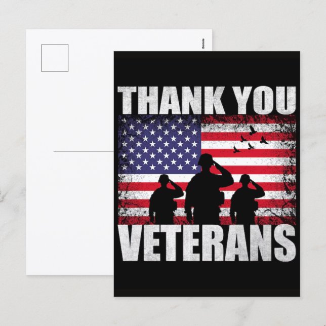 Thank You for Your Service: Veterans Day 2025  Holiday Postcard (Front/Back)