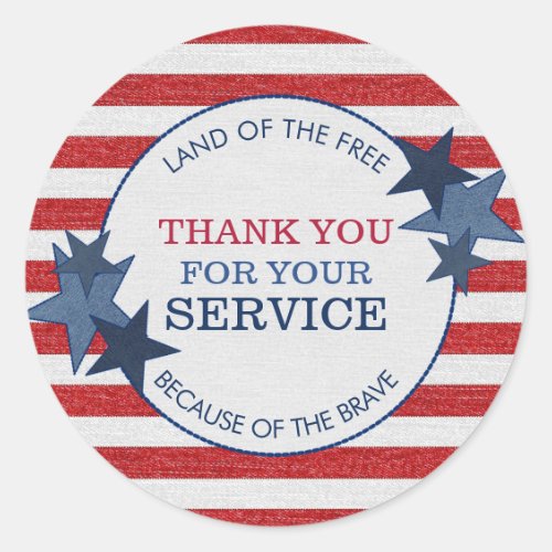 Thank You for Your Service Veterans Rustic Denim