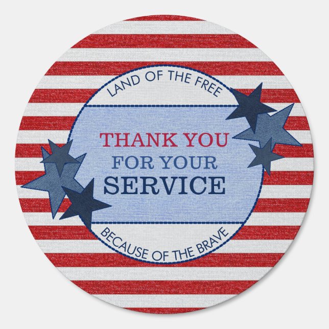 Thank You for Your Service Veterans Rustic Denim Sign (Front)