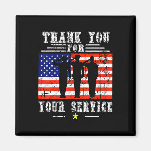 Thank You For Your Services Patriotic - Veterans D Magnet