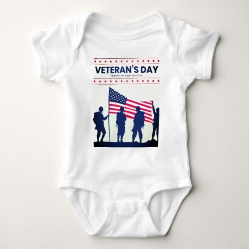 Thank you for your services Patriotic Veterans Day Baby Bodysuit