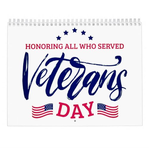Thank you for your services Patriotic Veterans Day Calendar