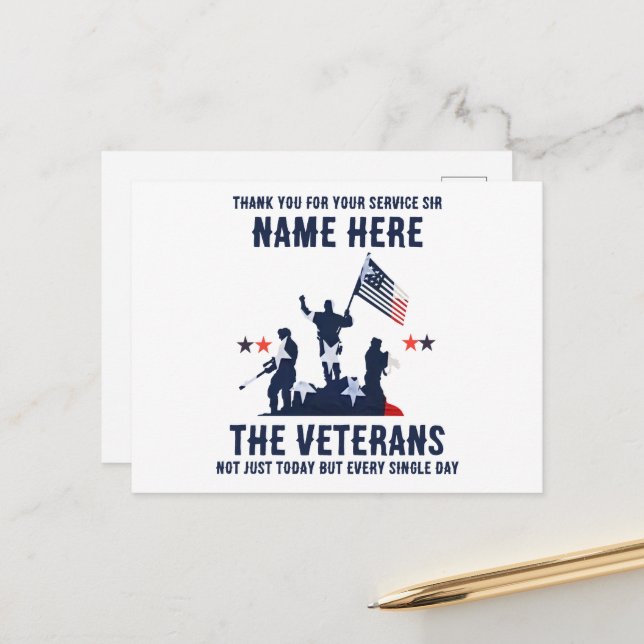 Thank You For Your Sevice The Veteran Day Card (Front/Back In Situ)