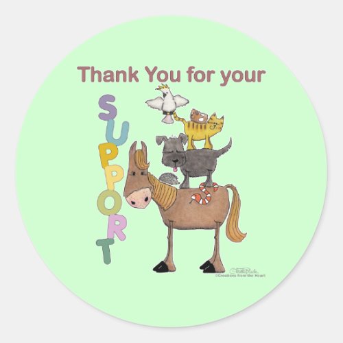 Thank you for your Support Classic Round Sticker
