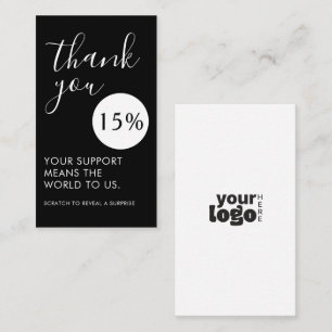 Thank You for Your Support   Discount Voucher Business Card