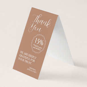 Thank You for Your Support Discount Voucher Business Card