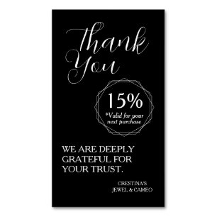 Thank You for Your Support Discount Voucher Business Card Magnet