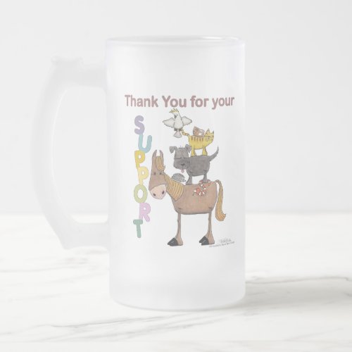 Thank you for your Support Frosted Glass Beer Mug