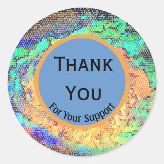 Thank You For Your Support Mosaic Small Business Classic Round Sticker