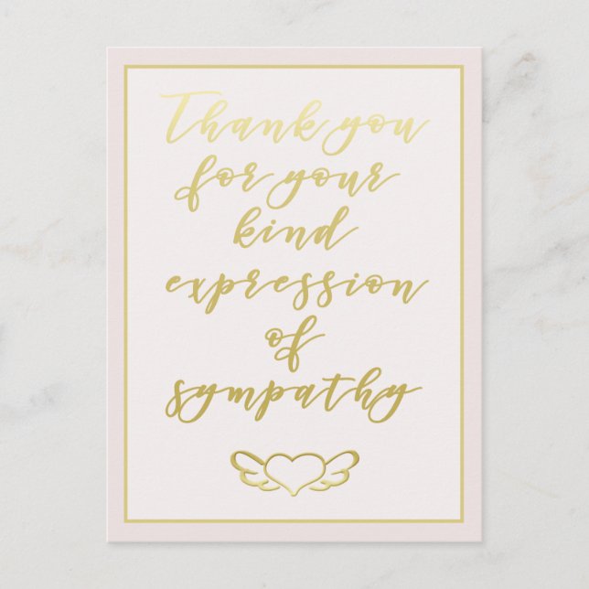Thank you for your sympathy - Blush Pink Postcard (Front)