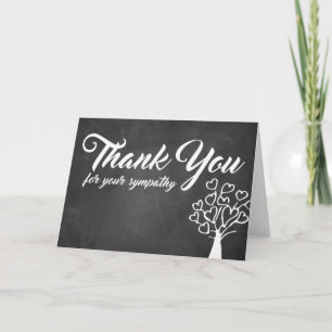 Thank You for Your Sympathy   Chalkboard Tree Card