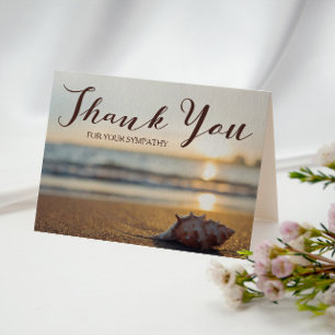 Thank You For Your Sympathy   Conch on a Beach Card
