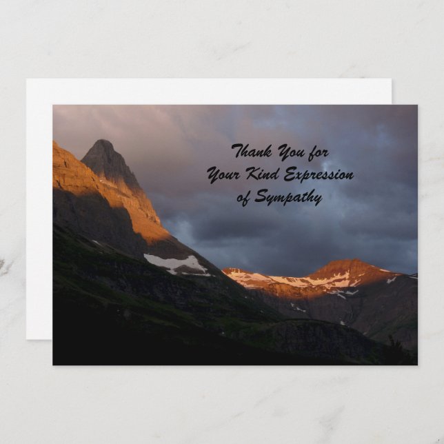 Thank You for Your Sympathy, Glacier Sunrise Card (Front/Back)