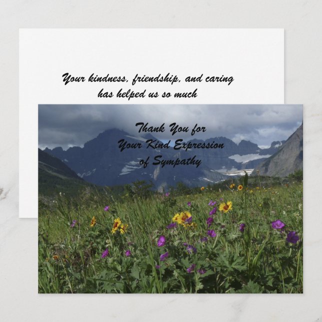Thank You for Your Sympathy, Mountain Wildflowers Card (Front/Back)