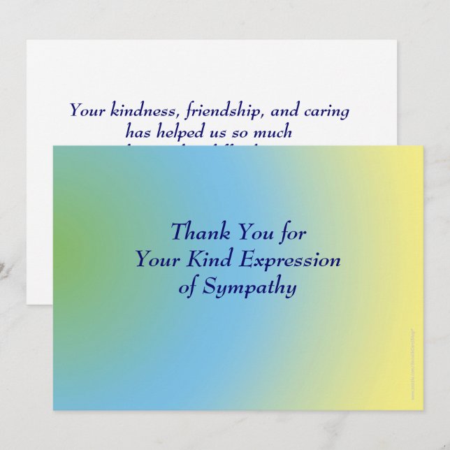 Thank You for Your Sympathy, Pastel Blue Yellow  (Front/Back)