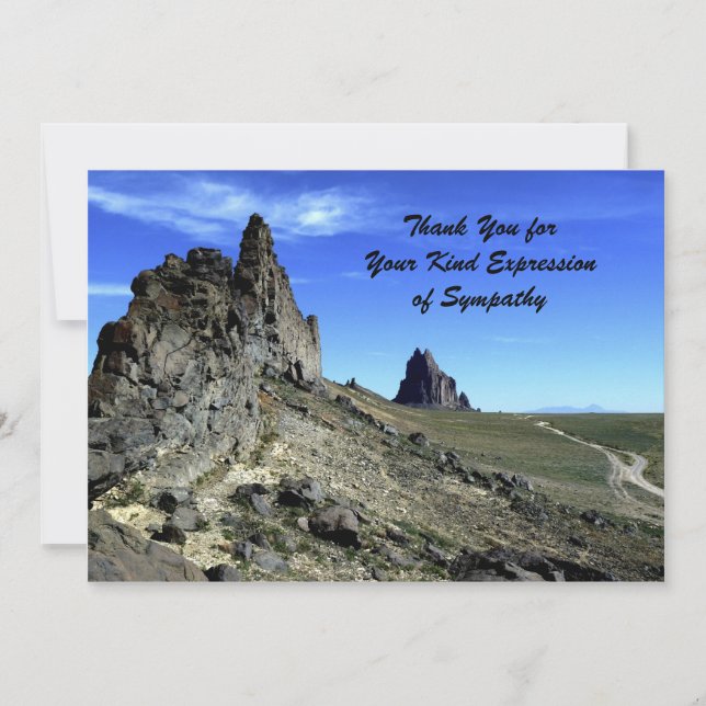 Thank You for Your Sympathy, Shiprock Note Card (Front)