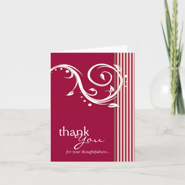 Thank You for Your Thoughtfulness Card Fuschia (Front)