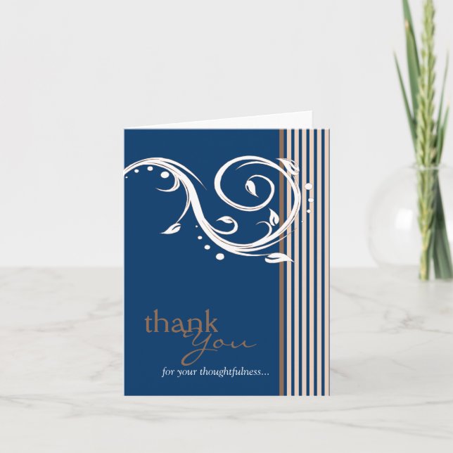 Thank You for Your Thoughtfulness Card Navy Blue (Front)