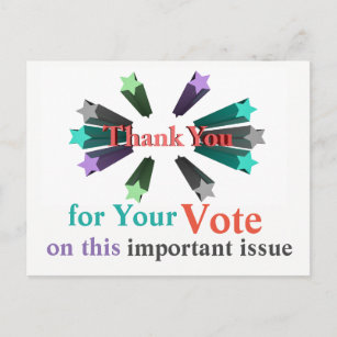 Thank You For Your Vote Shooting Stars Postcard