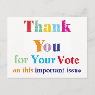 Thank You for Your Vote Sunny Postcard