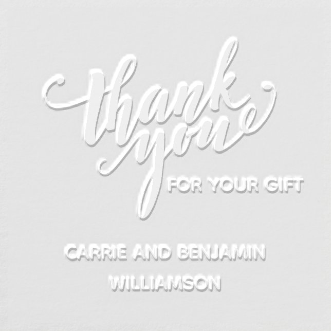 Thank you For your Wedding Gift, Custom Text Names Embosser (Design)