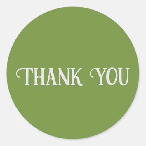 Thank You Forest Green Solid Color Plain Classic Round Sticker