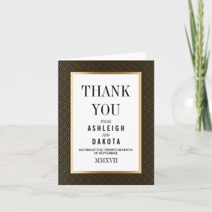 Thank You Formal Golden Geometric on Black Card