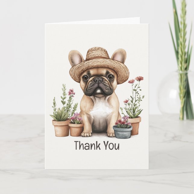Thank You French Bulldog Gardening Flower Pots (Front)