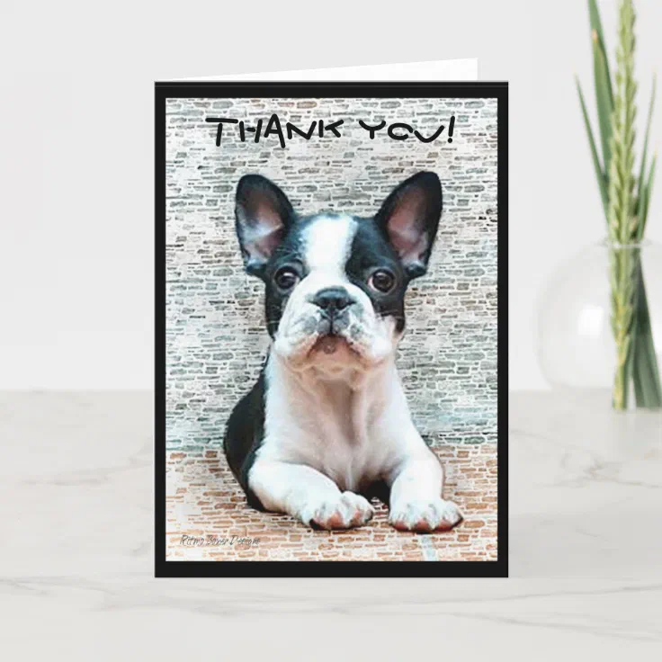 Thank You French Bulldog greeting card | Zazzle