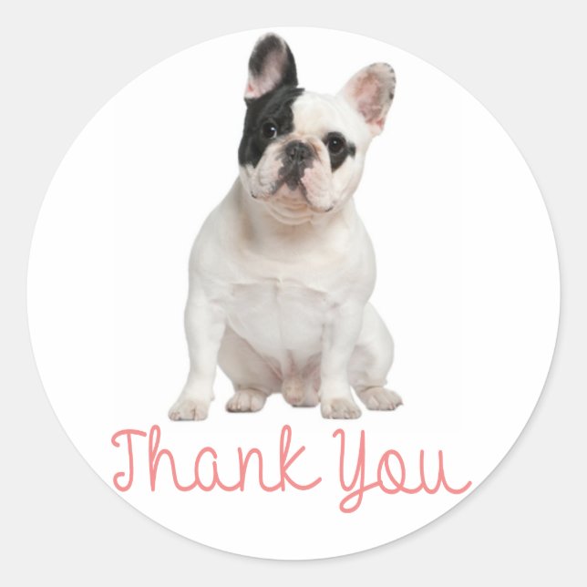 Thank You French Bulldog Puppy Dog Sticker (Front)