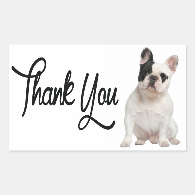 Thank You French Bulldog Puppy Dog Sticker (Front)